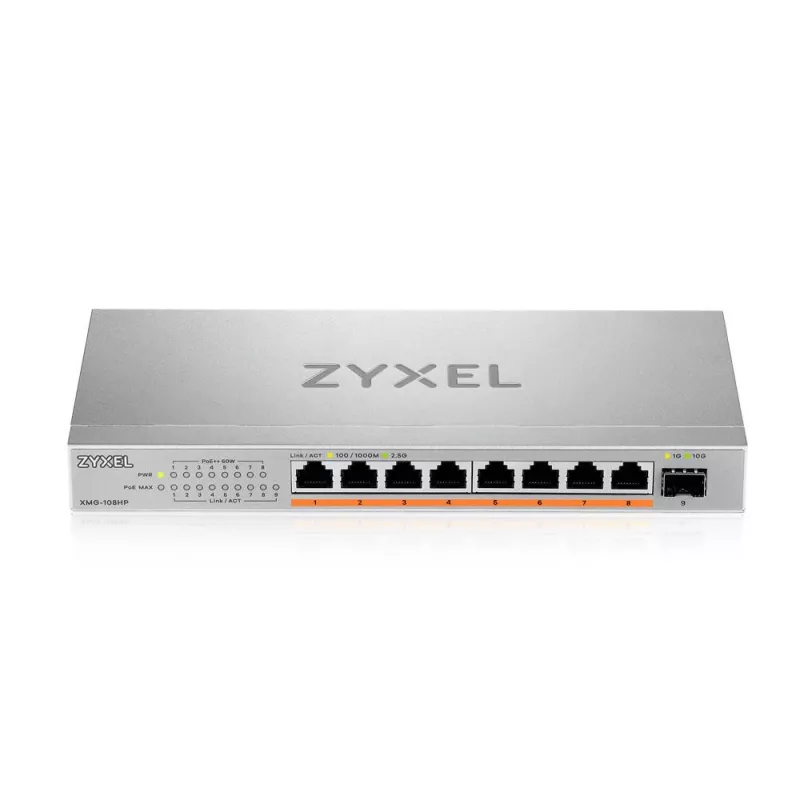 Zyxel XMG-108HP Niezarządzalny 2.5G Ethernet (100/1000/2500) Power over Ethernet (PoE)