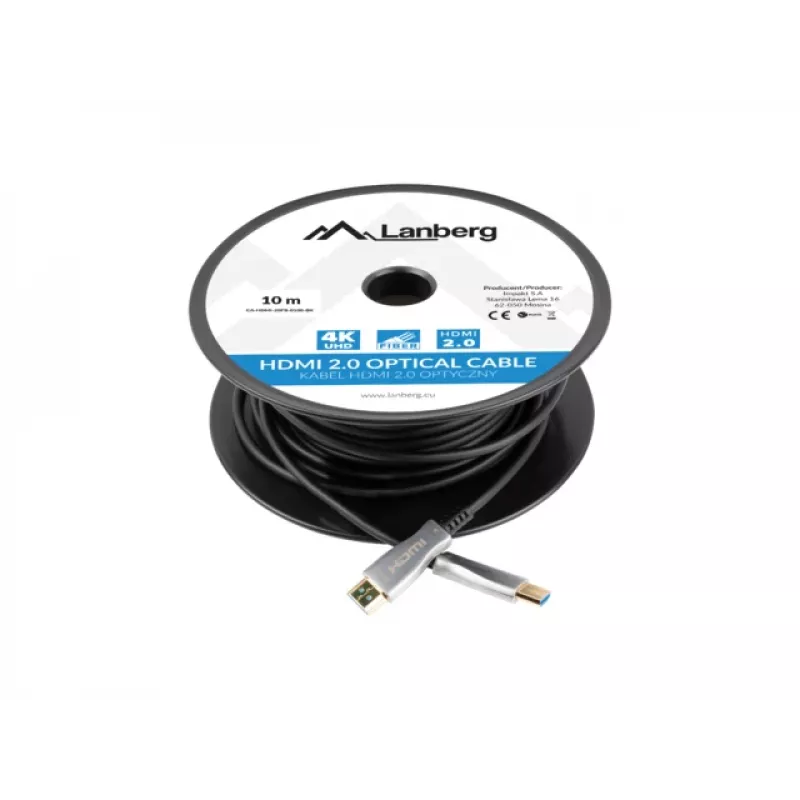 Kabel HDMI LANBERG M/m V2.0 Optical Aoc - 10m Czarny