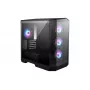 Obudowa PC MSI MAG PANO M100R PZ Micro Tower Czarna — microATX/ITX, boczne okno, wielokolorowe LED, GPU 39 cm, USB-C