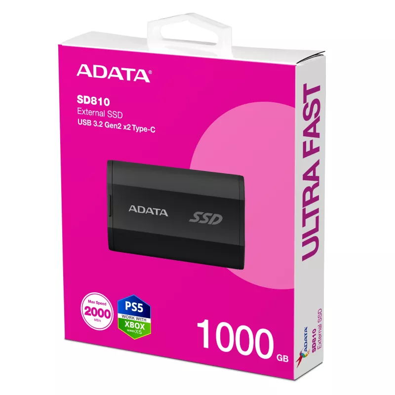 Zewnętrzny SSD ADATA SD810 1 TB (1000 GB) USB 3.2 Gen 2x2, 2000 MB/s, IP68, obudowa aluminiowa