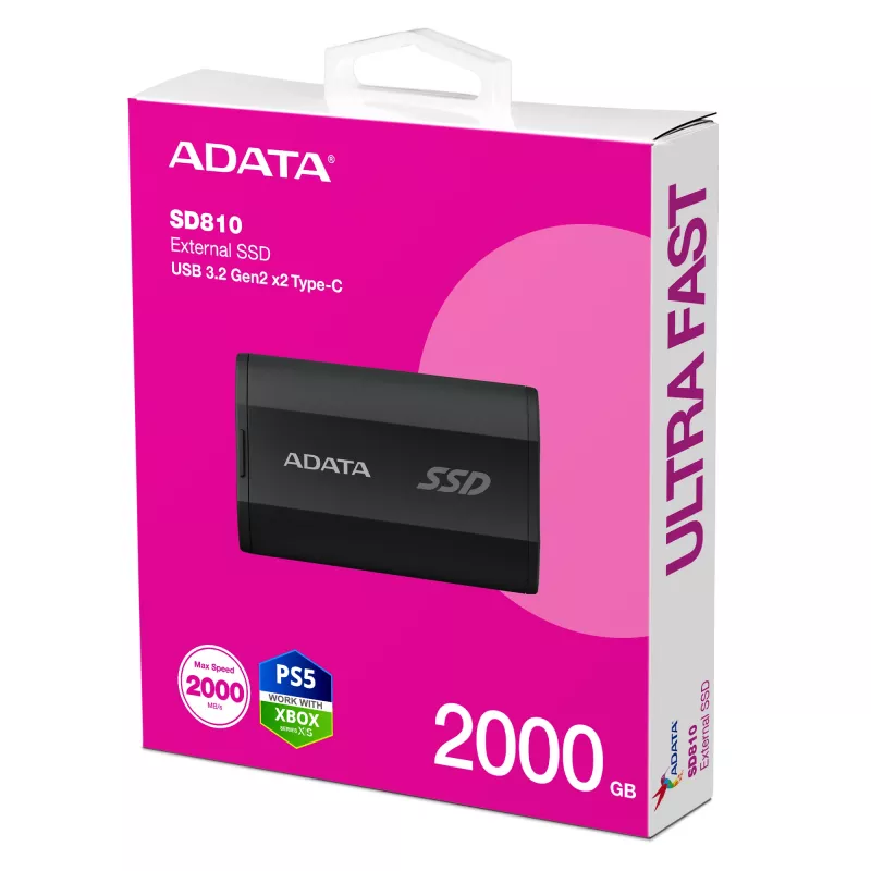 ADATA SD810 2 TB USB Type-C USB 3.2 Gen 2x2 Czarny