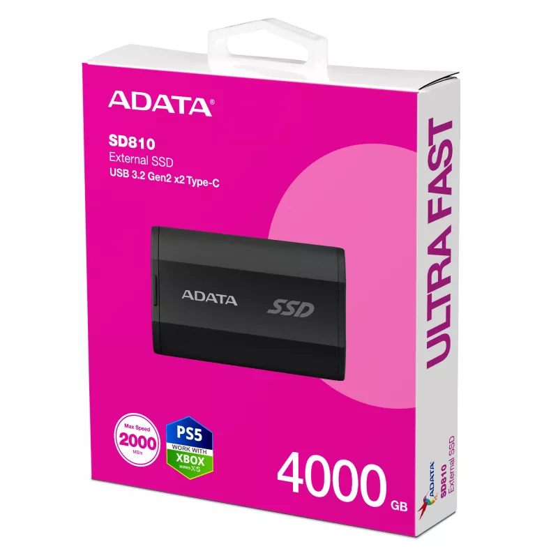 ADATA SD810 4 TB USB Type-C USB 3.2 Gen 2x2 Czarny