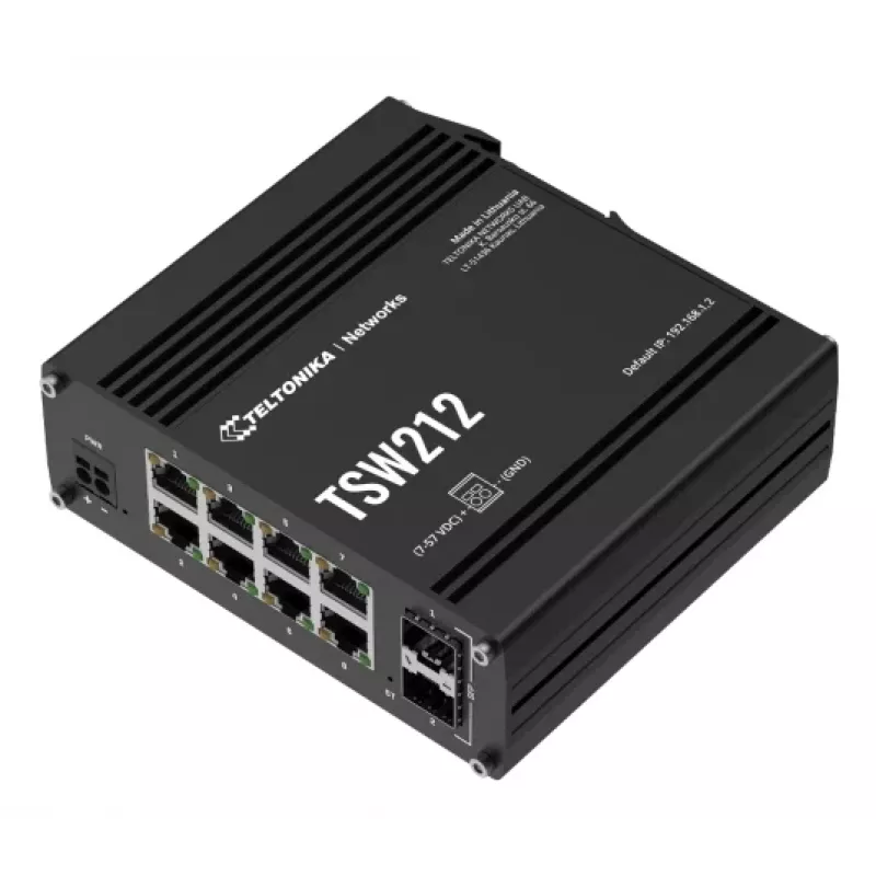 TELTONIKA TSW212 Zarządzalny przełącznik PoE+ Gigabit Ethernet (8 portów + 2 SFP)