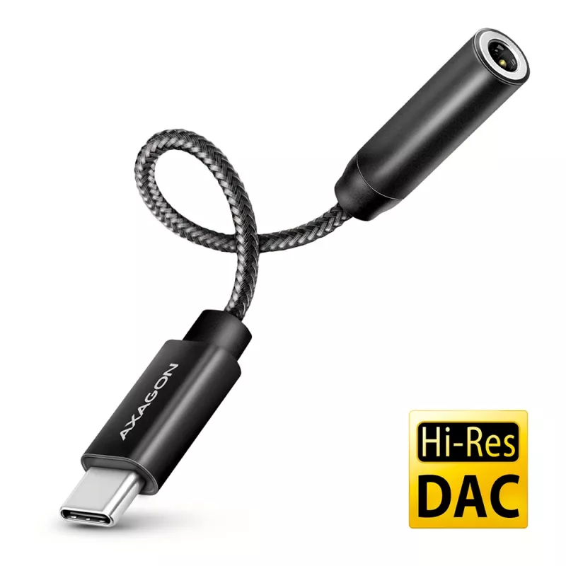 Axagon ADA-HC USB-C na jack 3,5 mm - adapter audio DAC Hi-Res, 384 kHz/32 bit, stereo