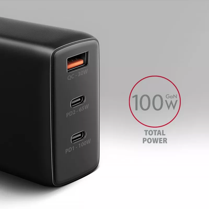 Axagon ACU-DPQ100 PD3.0 & QC 4+ THREE OUTPUTS ładowarka ścienna 100W