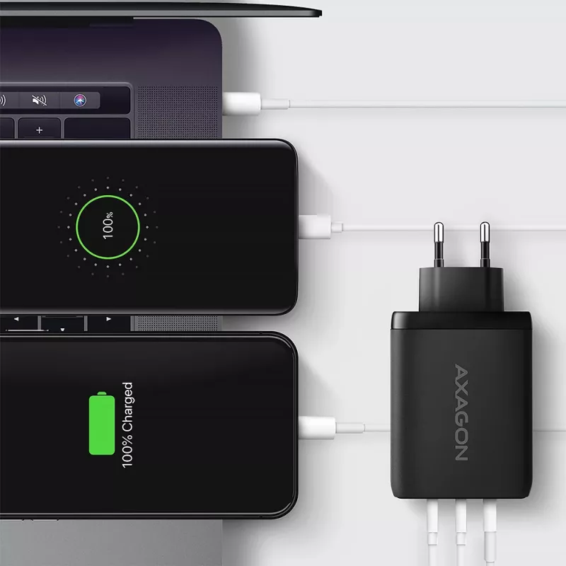 Axagon ACU-DPQ100 PD3.0 & QC 4+ THREE OUTPUTS ładowarka ścienna 100W