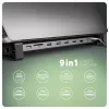 Axagon HMC-10HLS, hub USB 5Gbps, 4x USB-A, HDMI 4k/60Hz, RJ-45, SD/microSD, PD 100W