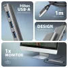 Axagon HMC-5H hub USB 5Gb/s, 3x USB-A, HDMI 4K/30Hz, PD 100W, kabel USB-C 100cm