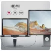 Axagon HMC-STND Wieloportowy hub USB-C 5 Gb/s i aluminiowa podstawka pod laptopa. HDMI 4K/60 Hz, GLAN, PD i 3 porty USB-A. Kabel USB-C 60 cm.