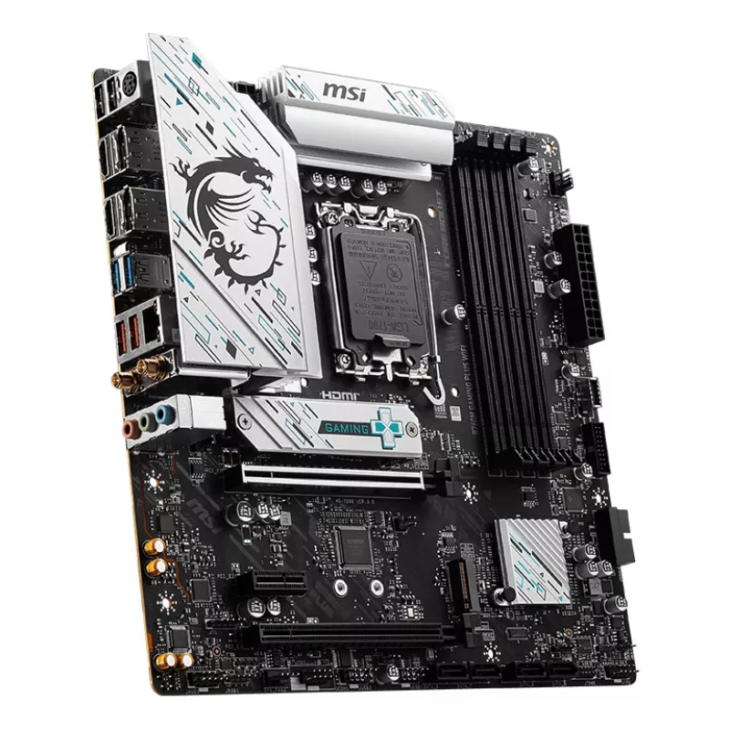 Płyta główna MSI B760M GAMING PLUS WIFI – Intel B760, LGA 1700, micro ATX, DDR5, 4 DIMM, Wi‑Fi 6E, LAN 2,5 Gb