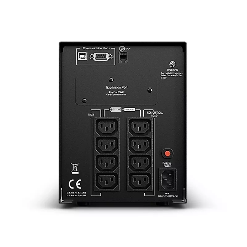 Zasilacz awaryjny CYBERPOWER PR1000ELCD — 1 kVA (900 W), Line-Interactive, czysta sinusoida, 8 gniazd C13, LCD, bateria wymieniana podczas pracy