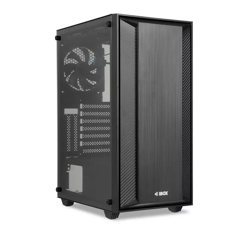Obudowa PC IBOX CETUS 906 Midi Tower Czarna — ATX/mATX, 460×210×350 mm, GPU 29 cm, 7 napędów, wentylatory RGB