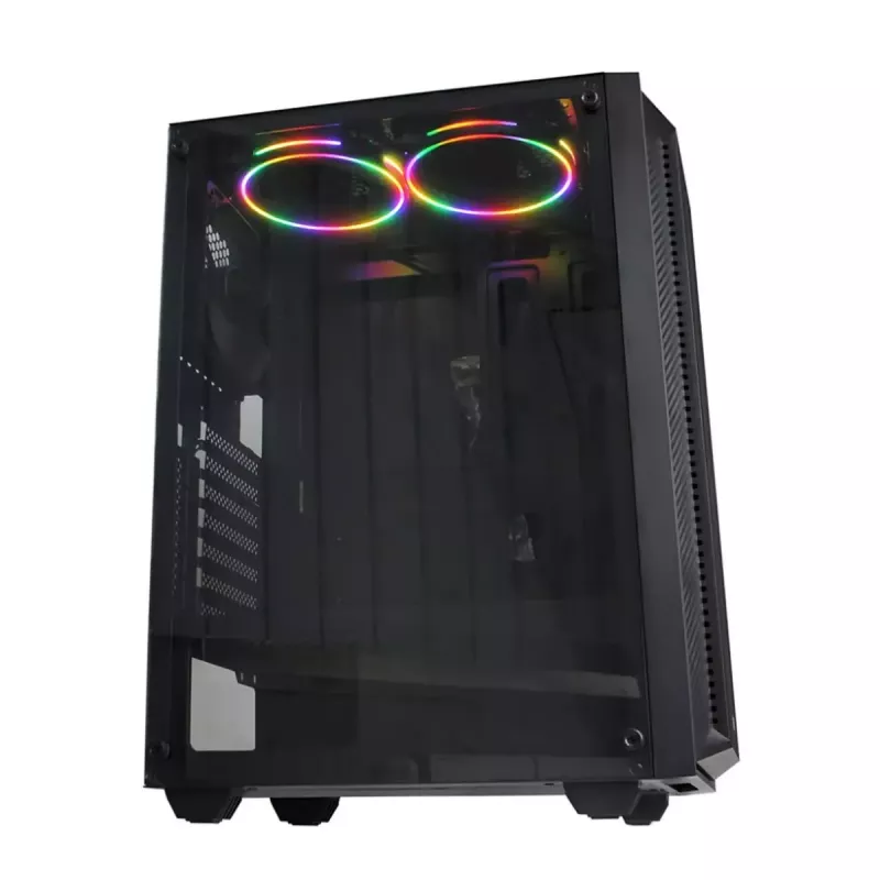 Obudowa PC IBOX CETUS 906 Midi Tower Czarna — ATX/mATX, 460×210×350 mm, GPU 29 cm, 7 napędów, wentylatory RGB