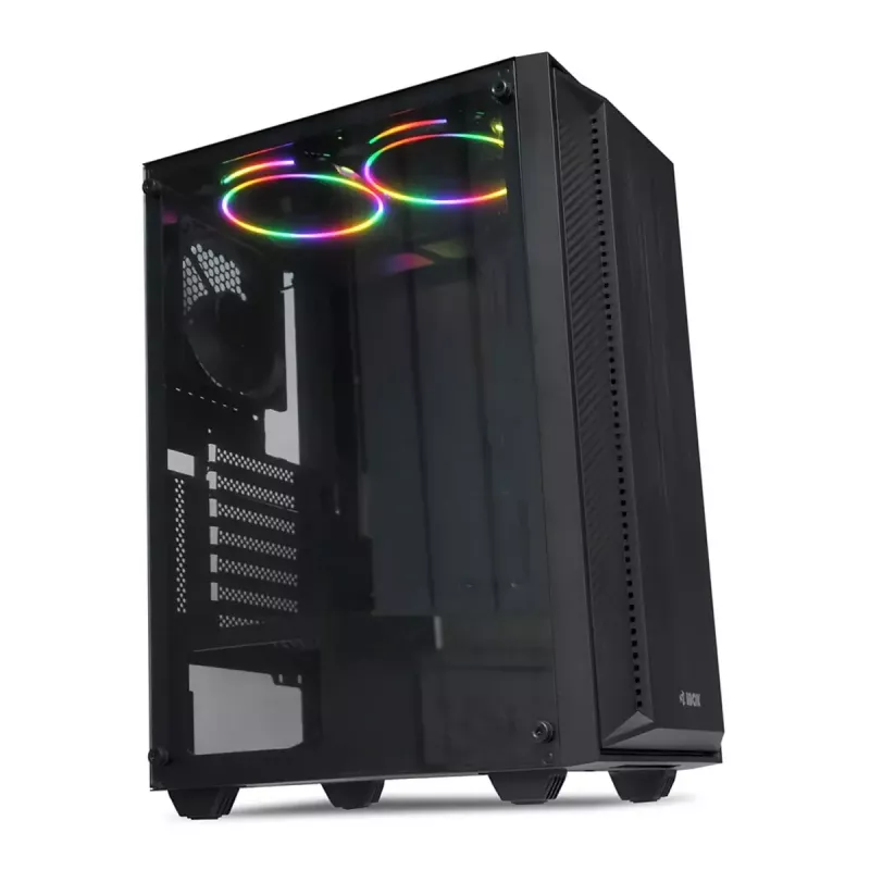 Obudowa PC IBOX CETUS 906 Midi Tower Czarna — ATX/mATX, 460×210×350 mm, GPU 29 cm, 7 napędów, wentylatory RGB