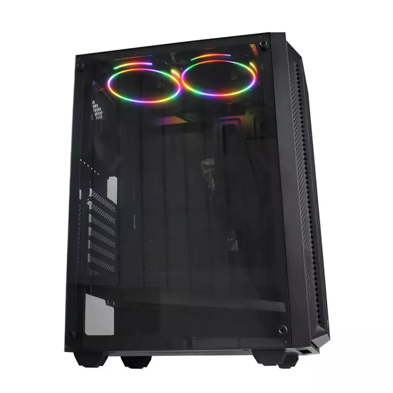 Obudowa PC IBOX CETUS 906 Midi Tower Czarna — ATX/mATX, 460×210×350 mm, GPU 29 cm, 7 napędów, wentylatory RGB