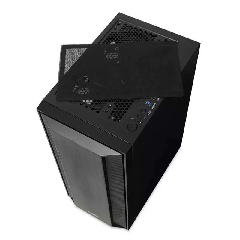 Obudowa PC IBOX CETUS 906 Midi Tower Czarna — ATX/mATX, 460×210×350 mm, GPU 29 cm, 7 napędów, wentylatory RGB
