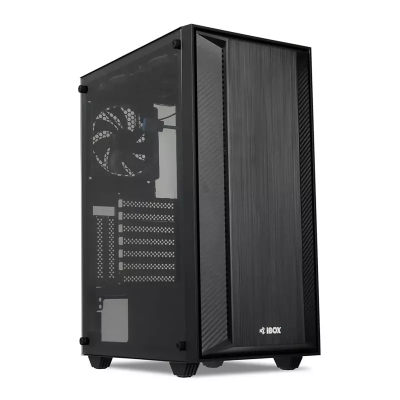 Obudowa PC IBOX CETUS 906 Midi Tower Czarna — ATX/mATX, 460×210×350 mm, GPU 29 cm, 7 napędów, wentylatory RGB