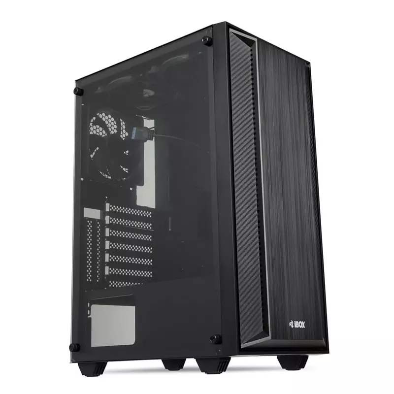 Obudowa PC IBOX CETUS 906 Midi Tower Czarna — ATX/mATX, 460×210×350 mm, GPU 29 cm, 7 napędów, wentylatory RGB