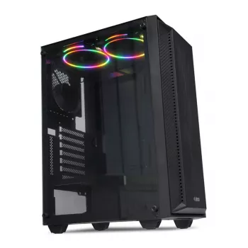 Obudowa PC IBOX CETUS 906 Midi Tower Czarna — ATX/mATX, 460×210×350 mm, GPU 29 cm, 7 napędów, wentylatory RGB