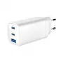 GEMBIRD USB Fast Charger - Type A & C 3-Port 65W, QC 3.0 & PowerDelivery, GaN - biały