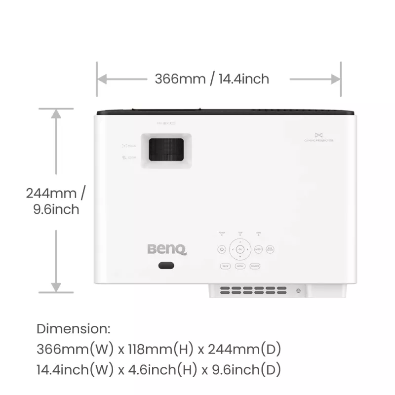 BenQ X500i Projektor o krótkim rzucie 2200 ANSI lumenów DLP UHD 4K (3840x2160) Czarny, Biały