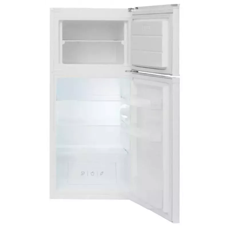 Lodówko-zamrażarka AMICA FD2015.4(E) wolnostojąca, 215 L całkowitej — lodówka 126 L, zamrażarka górna 41 L, biała, LED, półki ze szkła hartowanego