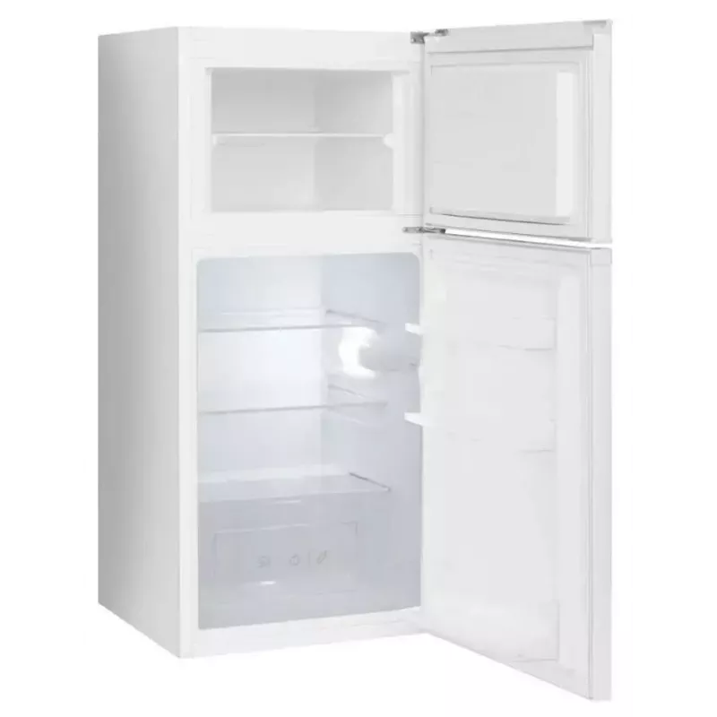 Lodówko-zamrażarka AMICA FD2015.4(E) wolnostojąca, 215 L całkowitej — lodówka 126 L, zamrażarka górna 41 L, biała, LED, półki ze szkła hartowanego
