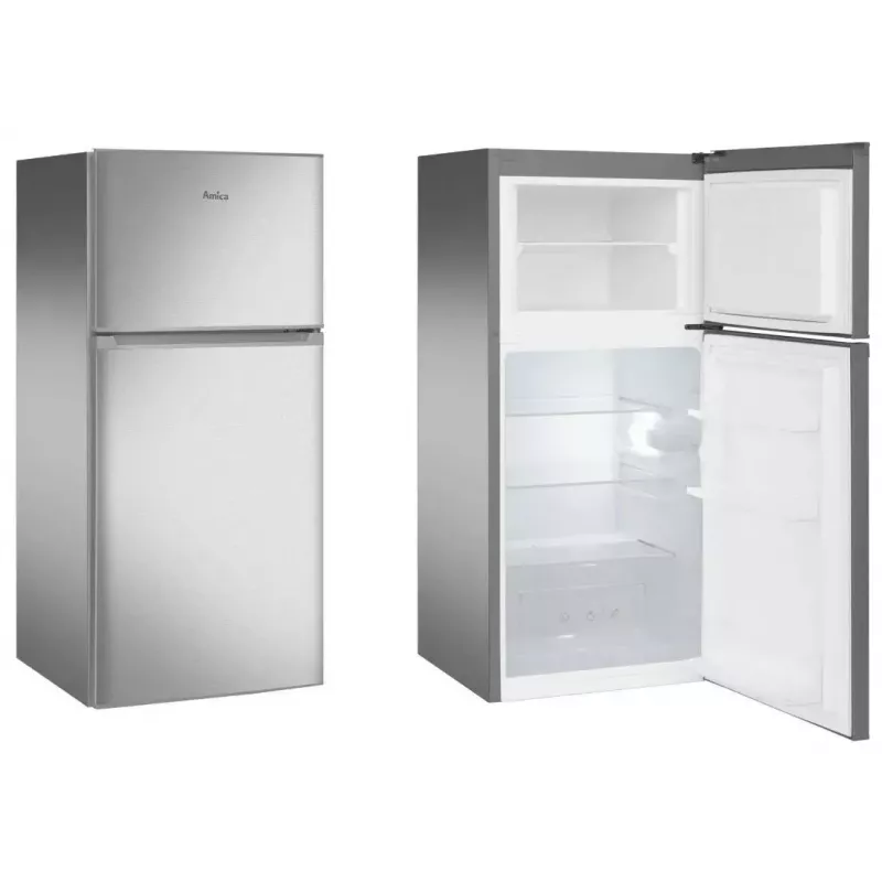 Lodówka wolnostojąca AMICA FD2015.4X(E) Srebrna, 200 L, zamrażalnik górny, LED, drzwi odwracalne