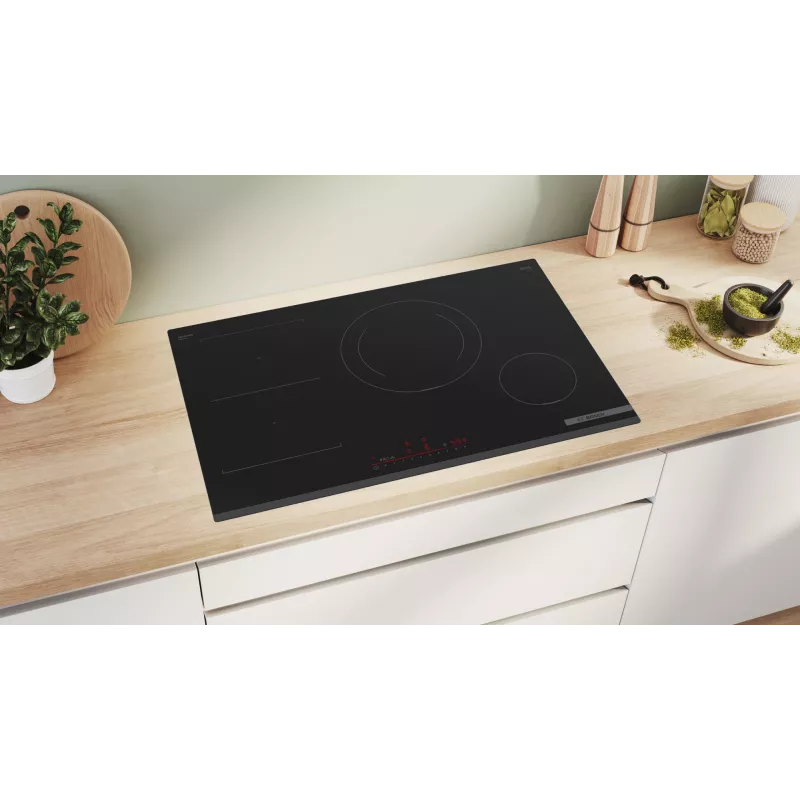 Bosch Serie 6 PVS831HB1E płyta grzewcza Czarny Do zabudowy 80 cm Płyta indukcyjna strefowa 4 strefa(y)