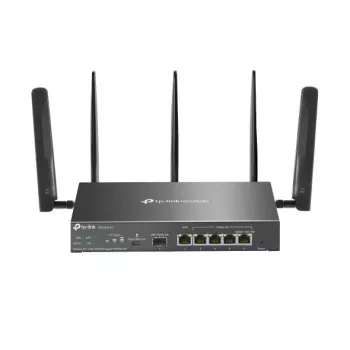 TP-Link Omada 4G+ Cat6 AX3000 Gigabitowy router VPN, Wi-Fi 6 (802.11ax), Dwupasmowy (2,4 GHz / 5 GHz), Ethernet LAN, 4G, Czarny, Router biurkowy/słupowy