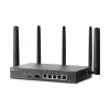 TP-Link Omada 4G+ Cat6 AX3000 Gigabitowy router VPN, Wi-Fi 6 (802.11ax), Dwupasmowy (2,4 GHz / 5 GHz), Ethernet LAN, 4G, Czarny, Router biurkowy/słupowy