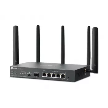 TP-Link Omada 4G+ Cat6 AX3000 Gigabitowy router VPN, Wi-Fi 6 (802.11ax), Dwupasmowy (2,4 GHz / 5 GHz), Ethernet LAN, 4G, Czarny, Router biurkowy/słupowy