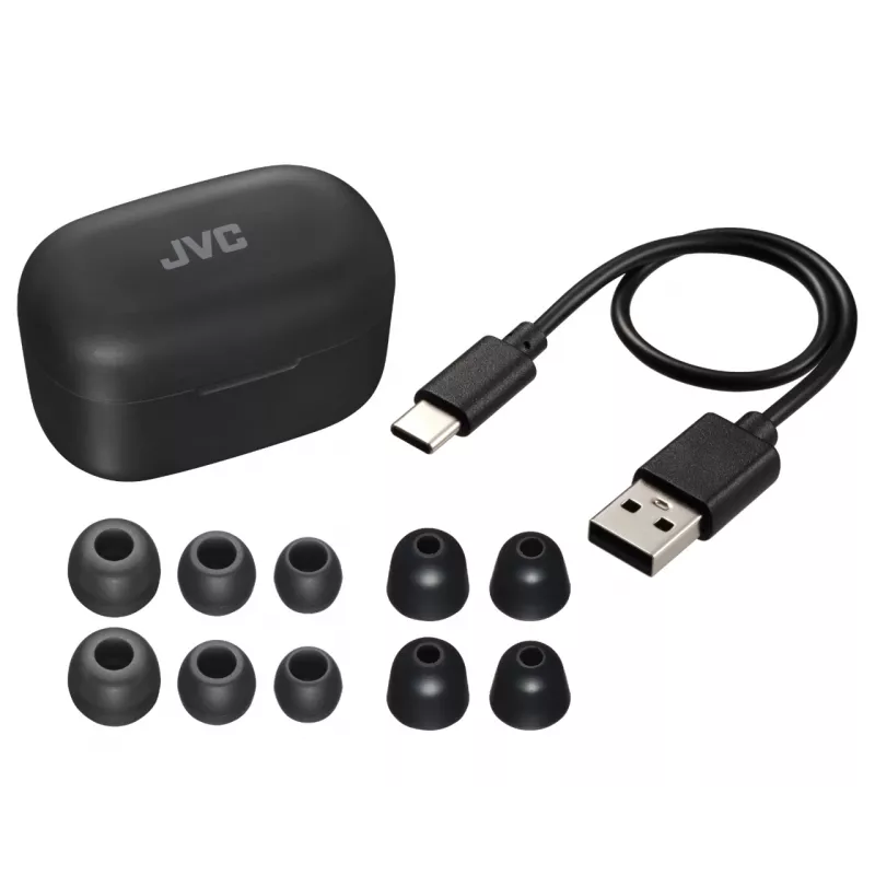 JVC HA-A25T Zestaw słuchawkowy True Wireless Stereo (TWS) Douszny Rozmowy/Muzyka Bluetooth Czarny