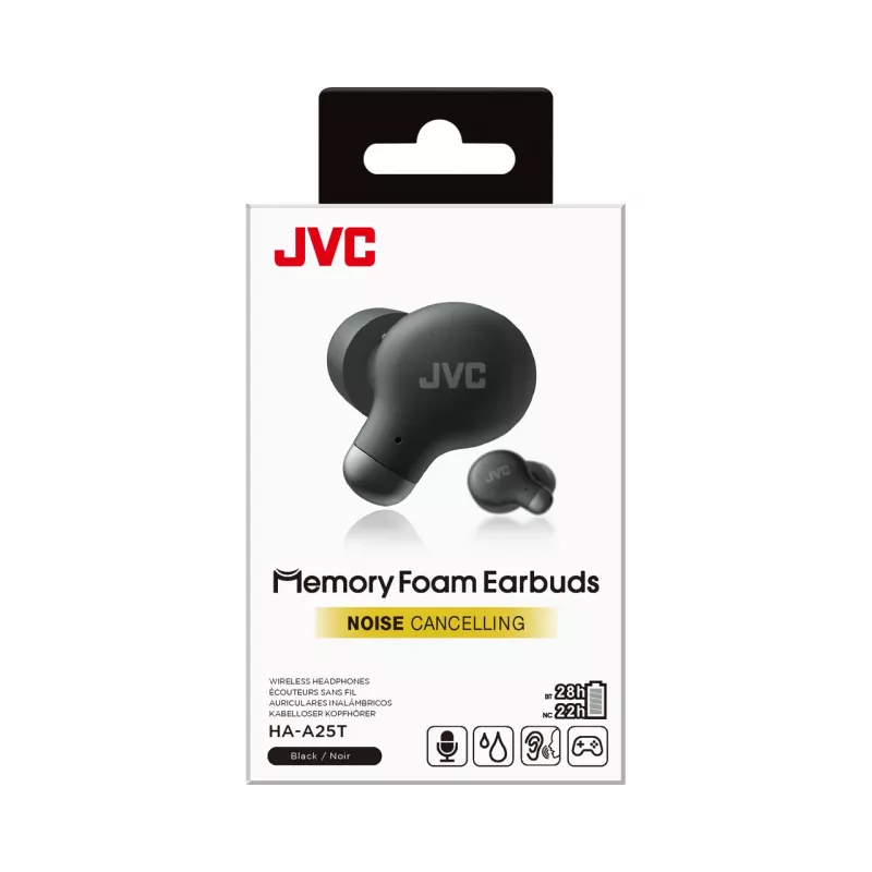 JVC HA-A25T Zestaw słuchawkowy True Wireless Stereo (TWS) Douszny Rozmowy/Muzyka Bluetooth Czarny