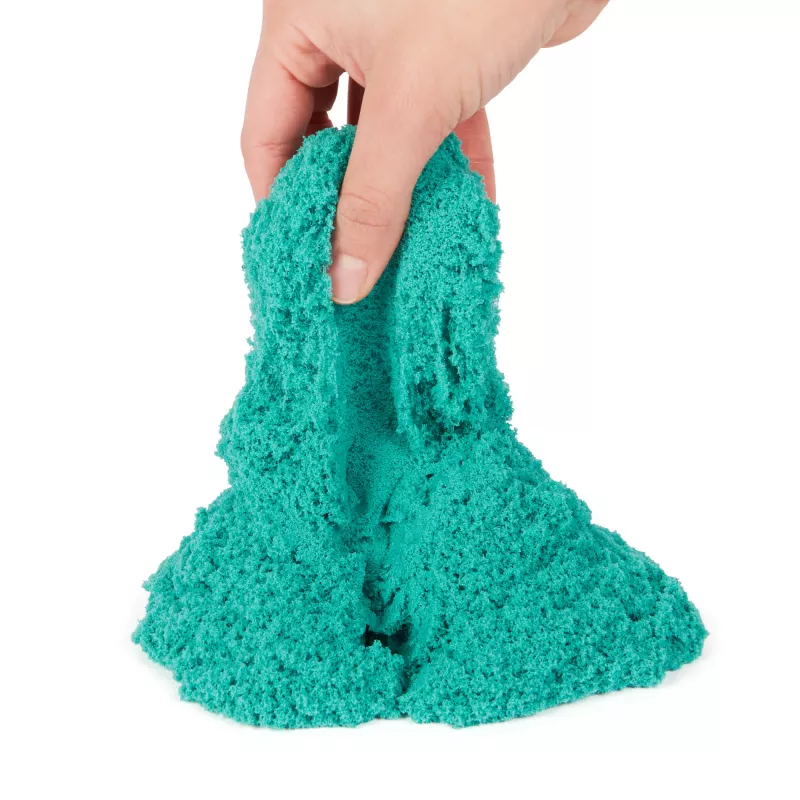 Kinetic Sand, Zamek w walizce z 1lb niebiesko-zielonego piasku do zabawy, pojemnik do przechowywania, zabawki sensoryczne dla dzieci od 3 lat