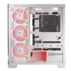 PC Case MODECOM Volcano SPACE APEX ARGB MIDI Tower biały — stal, boczne okno, wentylatory ARGB, USB-C