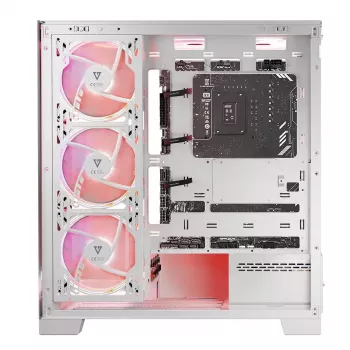 PC Case MODECOM Volcano SPACE APEX ARGB MIDI Tower biały — stal, boczne okno, wentylatory ARGB, USB-C