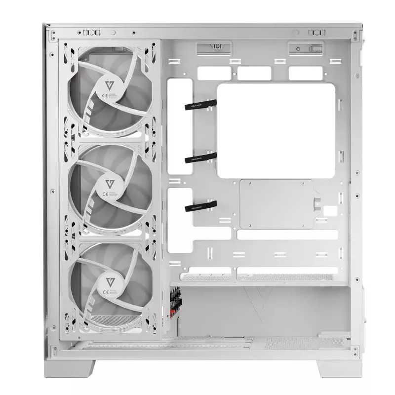 PC Case MODECOM Volcano SPACE APEX ARGB MIDI Tower biały — stal, boczne okno, wentylatory ARGB, USB-C