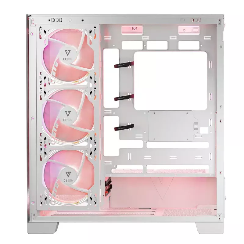 PC Case MODECOM Volcano SPACE APEX ARGB MIDI Tower biały — stal, boczne okno, wentylatory ARGB, USB-C