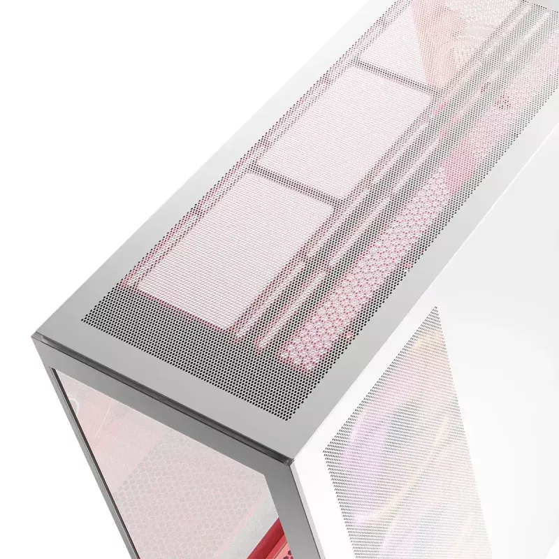 PC Case MODECOM Volcano SPACE APEX ARGB MIDI Tower biały — stal, boczne okno, wentylatory ARGB, USB-C