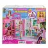 Barbie Getaway Domek dla lalek z lalką, 4 strefy zabawy i 11 akcesoriów dekoracyjnych
