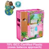 Barbie Getaway Domek dla lalek z lalką, 4 strefy zabawy i 11 akcesoriów dekoracyjnych