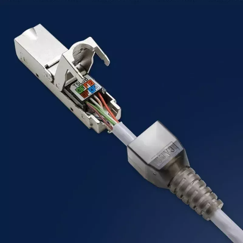 Wtyk RJ45 beznarzędziowy QOLTEC 54540 CAT6 STP do ekranowanych kabli Ethernet