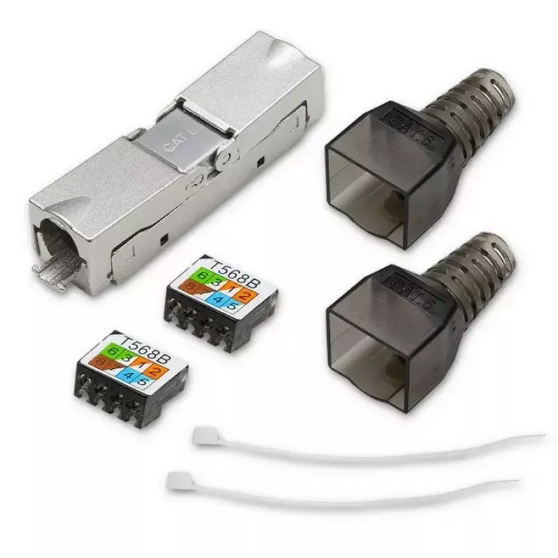 Wtyk RJ45 beznarzędziowy QOLTEC 54540 CAT6 STP do ekranowanych kabli Ethernet