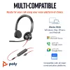 HP Poly Czarnywire 3325 Stereo USB-C Headset +3.5mm Plug +USB-C/A Adapter