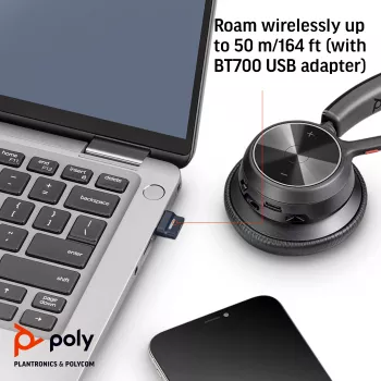 HP Poly Voyager 4320 USB-C Headset +BT700 dongle, Wireless, Office/Call center, Headset, Czarny