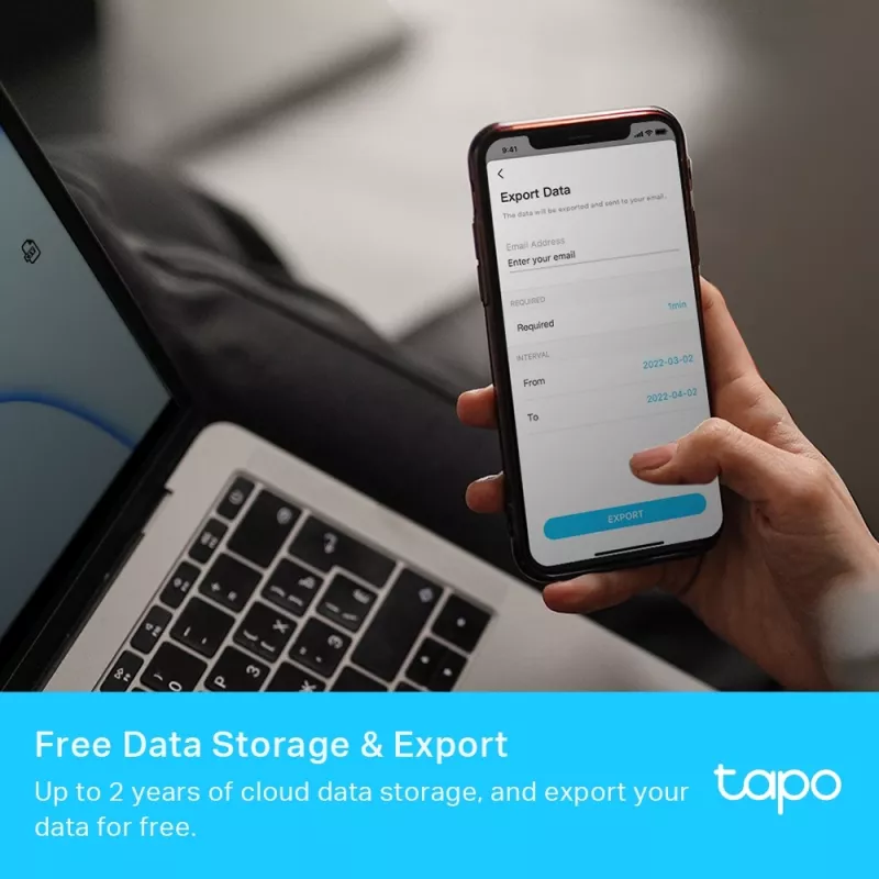 TP-Link Tapo Smart Czujnik Temperatury i Wilgotności, Wewnętrzny, Czujnik temperatury i wilgotności, Wolnostojący, Bezprzewodowy, -20 - 60 °C, 0 - 99%