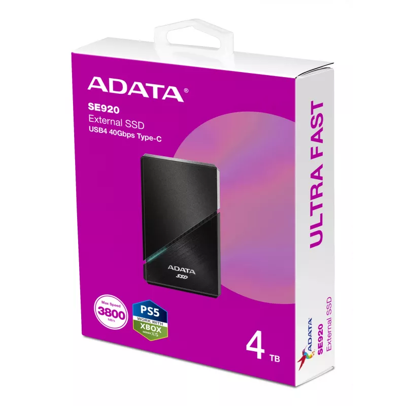 ADATA SE920 Technologia Thunderbolt 4 TB USB Type-C USB4 Gen 3x2 Czarny
