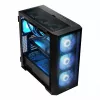 Obudowa PC MODECOM Horizon ARGB FLOW MIDI Czarna — obsługa E-ATX, szkło hartowane, ARGB, USB-C, max GPU 400 mm