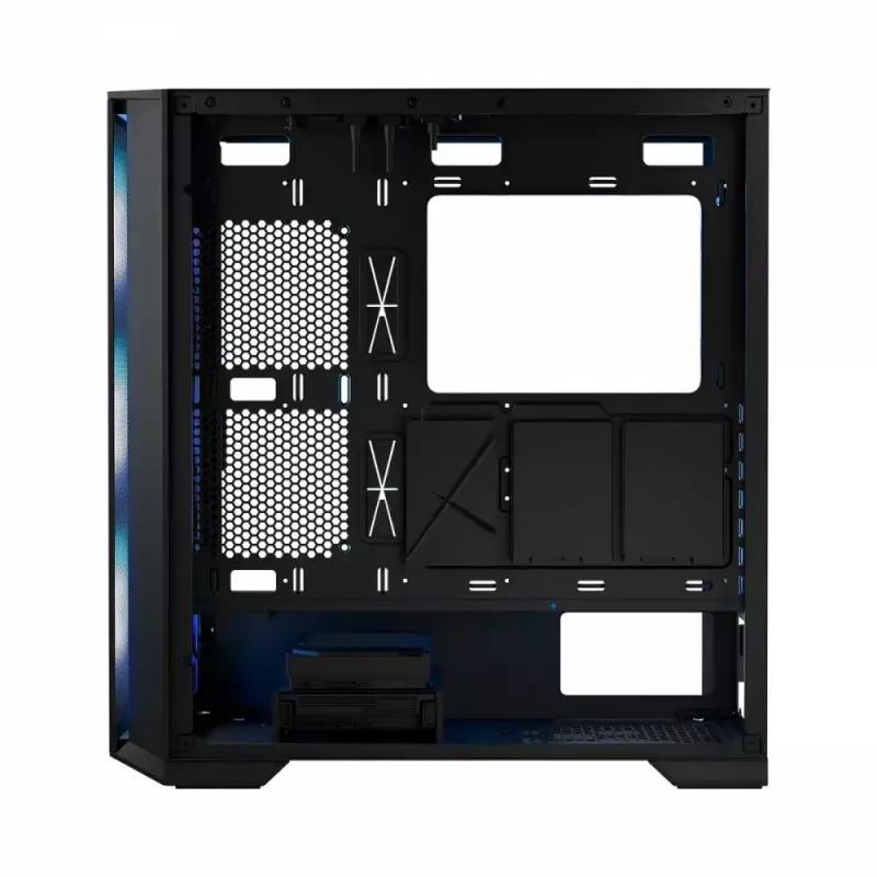 Obudowa PC MODECOM Horizon ARGB FLOW MIDI Czarna — obsługa E-ATX, szkło hartowane, ARGB, USB-C, max GPU 400 mm